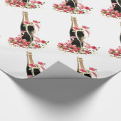 シャンパン&バラホワイトラッピング紙 ラッピングペーパー (角)