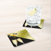 シャンパン&バルーン40歳の誕生日 スクエアペーパーコースター (インサイチュ)