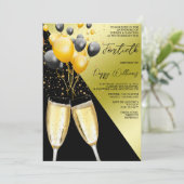 シャンパン&バルーン40歳の誕生日 招待状 (スタンド正面)