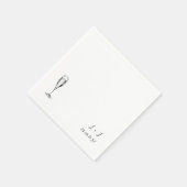 シャンパン パーソナライズ モノグラム ウェディング ペーパー スタンダードカクテルナプキン (角)