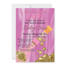 シャンパン·ピンポップ・アートのク·ベビー·ガール·シャワーの準備