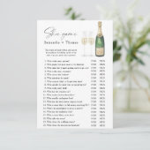 シャンパン ブライズシャワー シューズゲーム 招待状 (スタンド正面)