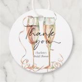 シャンパン ブライダルシャワーのお礼 フェイバータグ (正面)