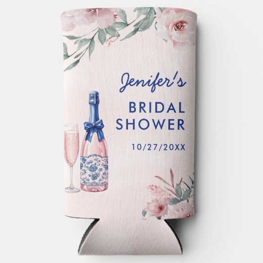 シャンパン ブライダル シャワー スリム缶クーラー (正面)