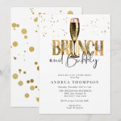 シャンパン ブライダル シャワー 招待状 (正面/裏面)