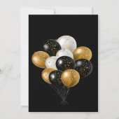 シャンパン ブラック&ゴールド 新年のお祝い招待状 招待状 (裏面)