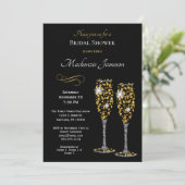 シャンパン ブラック ブライダルシャワー 招待状 (スタンド正面)