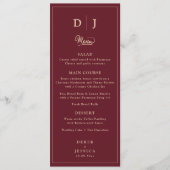 シャンパン&ブルグンディエレガントラグジュア結婚リー メニュー (正面)