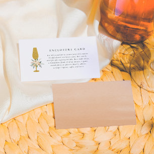 シャンパン&ブーケブランチ&バブリーブライダルシャワー エンクロージャーカード