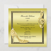 シャンパン&ミュージックFabulous 50 Glittery Stiletto 招待状 (裏面)