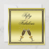 シャンパン&ミュージックFabulous 50 Glittery Stiletto 招待状 (正面)