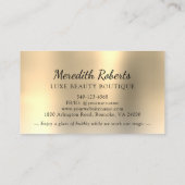 シャンパン&メイクアップゴールドフォイルグリッター 名刺 (裏面)