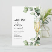 シャンパン&ユーカリプタス婚約パーティ 招待状 (スタンド正面)