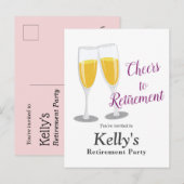 シャンパン  リタイアメント パーティー インビテーションポストカード (正面/裏面)