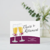 シャンパン リタイアメント パーティー インビテーションポストカード (スタンド正面)