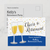 シャンパン  リタイアメント パーティ インビテーションポストカード (正面/裏面)