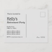 シャンパン  リタイアメント パーティ インビテーションポストカード (裏面)