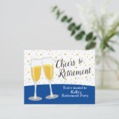 シャンパン  リタイアメント パーティ インビテーションポストカード (スタンド正面)