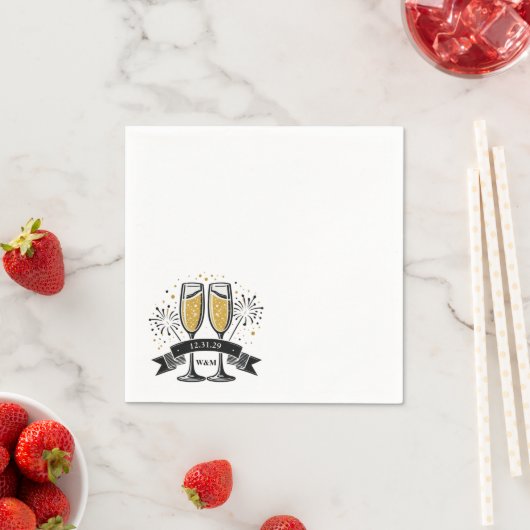 シャンパン リボン スタンダードカクテルナプキン (インサイチュ)