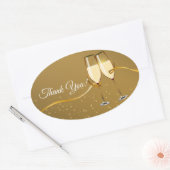 シャンパン、ワイン、大人のパーティー、感謝していお前のシール 楕円形シール (封筒)