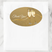 シャンパン、ワイン、大人のパーティー、感謝していお前のシール 楕円形シール (バッグ)