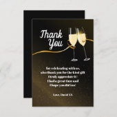 シャンパン，ワイン，大人，サンキューカード サンキューカード (正面/裏面)