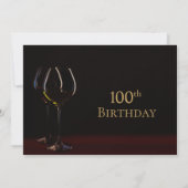 シャンパン ワイン 100歳の誕生日パーティー 招待状 (裏面)