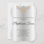 シャンパン《写真》ぼけ味アメジストダイヤモンドSweet sixteen 招待状 (裏面)