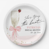 シャンパン 彼女は結婚する ブライダルシャワー ペーパープレート (正面)