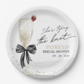 シャンパン 彼女は結婚する ブライダルシャワー ペーパープレート (正面)