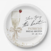 シャンパン 彼女は結婚する ブライダルシャワー ペーパープレート (正面)