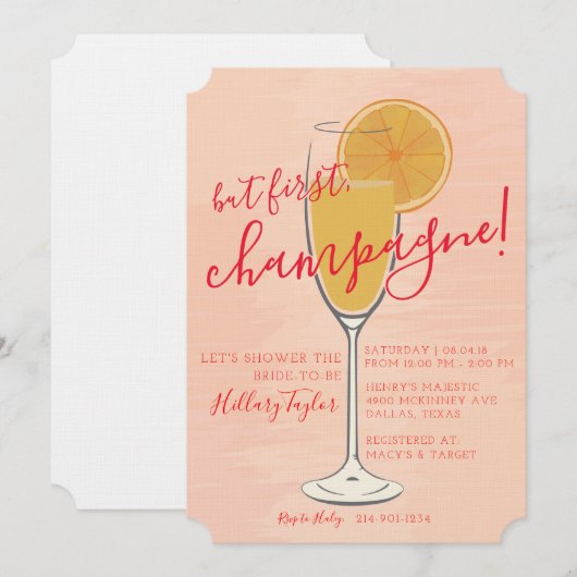 シャンパン 招待状 (正面/裏面)