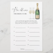 シャンパン – 新婦は何歳の頃にゲームを楽しんでいた (正面)