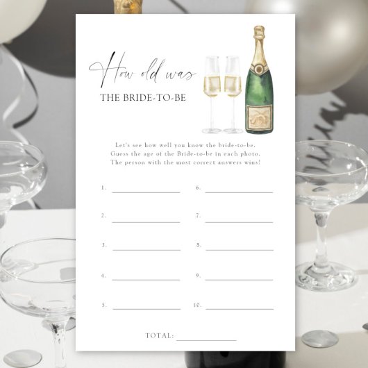 シャンパン – 新婦は何歳の頃にゲームを楽しんでいた