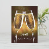シャンパン 誕生日 招待状 (スタンド正面)