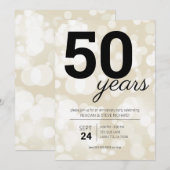 シャンパン 50周年パーティー招待状 招待状 (正面/裏面)