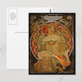 シャンパンGIrl c1897 ポストカード (正面/裏面)