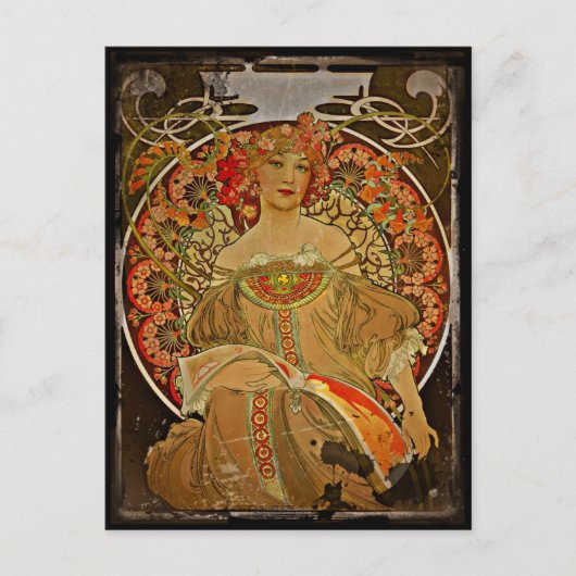 シャンパンGIrl c1897 ポストカード (正面)