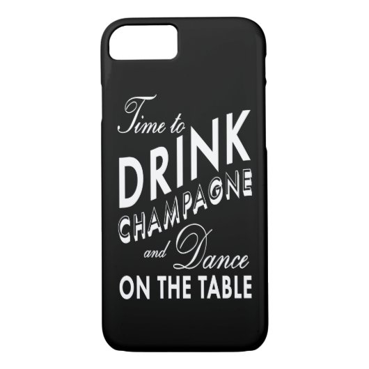シャンパンiPhone 7ケースを飲む時間 Case-Mate iPhoneケース (裏面)