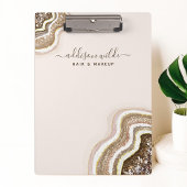 シャンパーニュ金ゴールドタンブラウングリッターアゲートゲード クリップボード