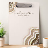 シャンパーニュ金ゴールドタンブラウングリッターアゲートゲード クリップボード