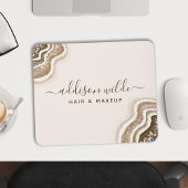 シャンパーニュ金ゴールドタンブラウングリッターアゲートゲード マウスパッド