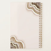 シャンパーニュ金ゴールドブラウングリッターアゲテゲード プランナー手帳 (裏面)