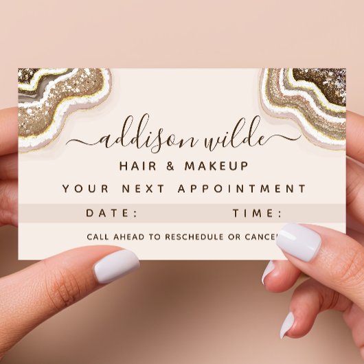 シャンパーニュ金ゴールドブラウングリッターアゲテゲード 予約カード