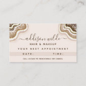 シャンパーニュ金ゴールドブラウングリッターアゲテゲード 予約カード (正面)