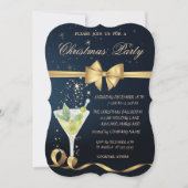 シャンパーニュ金ゴールドボウクリスマスパーティー 招待状 (正面)