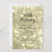 シャンパーニュ金ゴールド飲む時間50誕生日招待状 招待状 (裏面)