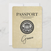 シャンパーニュGreece Passport日付カードの保存 セーブザデート (正面)