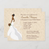 シャンパ気のあるそぶりをしたンブライダルシャワー 招待状 (正面/裏面)