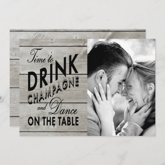 シャンパ素朴ンを飲む日時を保存 セーブザデート (正面/裏面)